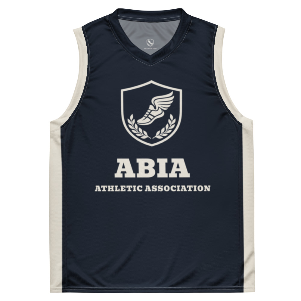 Recycled Basketball Jersey, Abia Athletic Association in Navy / Cream