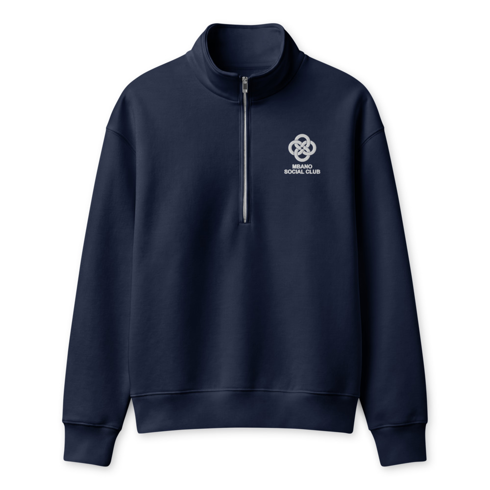 Heavyweight Half Zip, Mbano Social Club in Navy