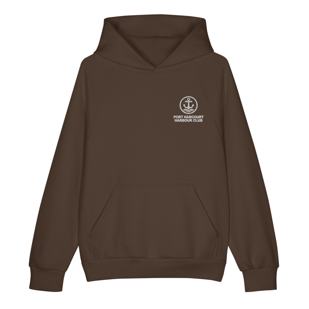 Super Heavyweight Hoodie, Port Harcourt Harbour Club in Chocolate Brown